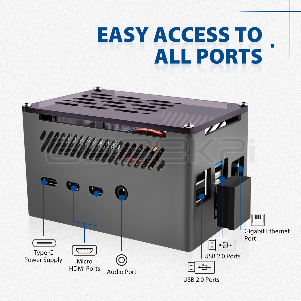 GeeekPi  Aluminum Brick Case B - Argon One V3 M.2 Nvme Case ulasan dan harga